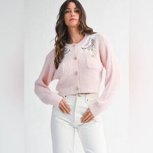 🆕🤍MABLE PINK LACE CARDIGAN